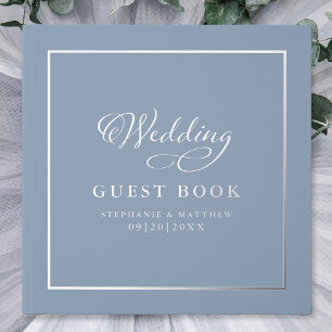 Livre D'or Elégant Mariage Photo Calligraphie Real Argent