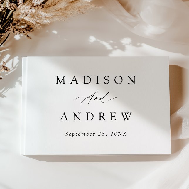 Livre D'or Élégant Mariage photo de calligraphie noire (Créateur téléchargé)