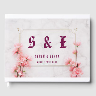 Livre D'or Élégant Mariage Sakura rose fleuri cerisier