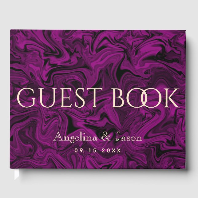 Livre D'or Élégant Mariage violet (Recto)