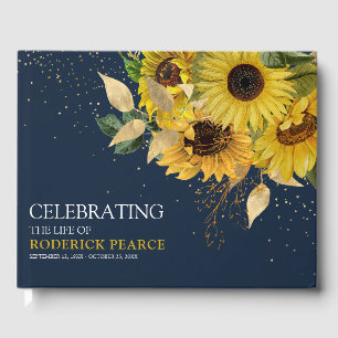 Livre D'or Élégant Mémorial aux Tournesols pour la fête de la