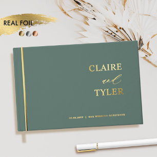 Livre D'or Élégant, minimaliste huile réelle et Mariage profo