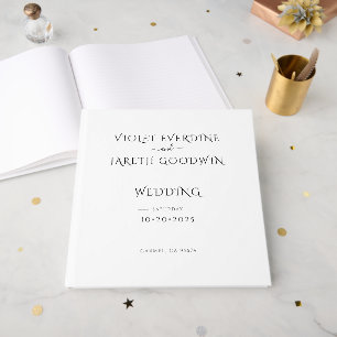 Livre D'or Élégant minimaliste Mariage blanc