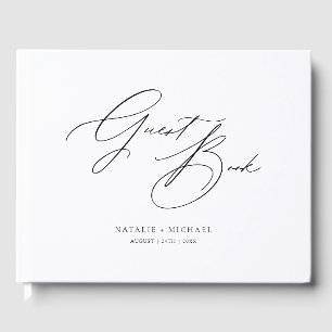 Livre D'or Élégant minimaliste simple Mariage noir et blanc