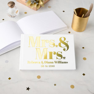 Livre D'or Elegant Mme et Mme lesbian mariage blanche