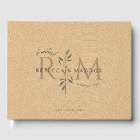Élégant Monogramme Botanique Caramel Mariage