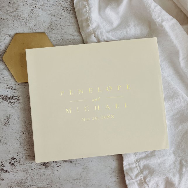 Livre D'or Élégant monogramme feuille d'or Mariage Côte d'Ama (Créateur téléchargé)