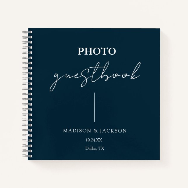 Livre d'or Elegant Navy Blue Mariage (Devant)