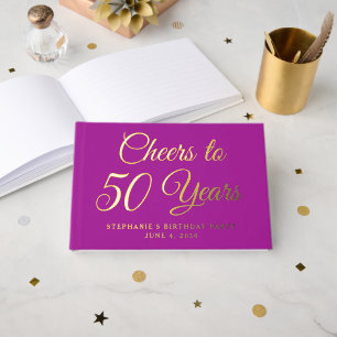 Livre D'or Elégant Pink Foil encourage à 50 ans
