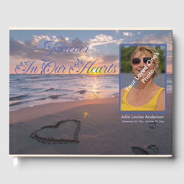 Livre D'or Élégant Pour Toujours Dans Notre Coeur Beach Sunse (Recto)