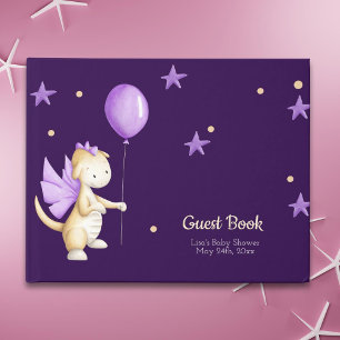 Livre D'or Élégant Purple Baby Dragon Girl Baby shower