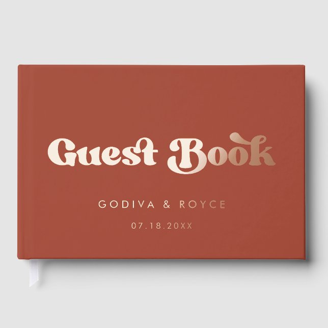 Livre D'or Élégant Retro Rose Gold mariage (Recto)