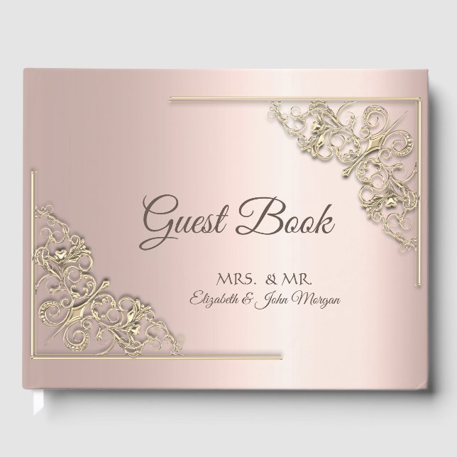 Livre D'or Elégant Rose Gold Frame Mariage Or (Recto)