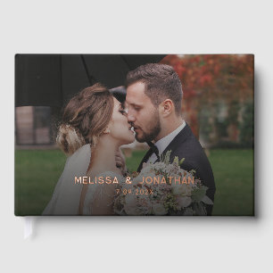 Livre D'or Élégant Rose photo moderne Gold Mariage