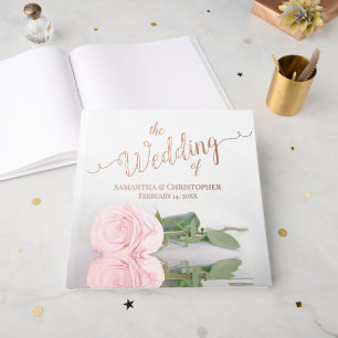 Livre D'or Élégant rose rose pâle rose pâle Grand Mariage