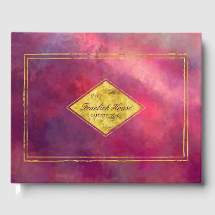 Livre D'or Élégant rouge violet Abstrait avec des accents d'o