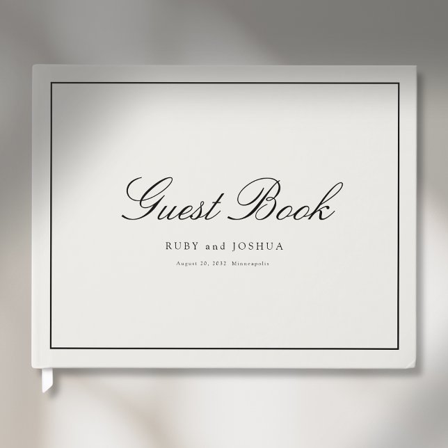 Livre D'or Elegant Royal Ivory Scripted Font Wedding (Elegant Royal Ivory Scripted Font Wedding Guest Book)