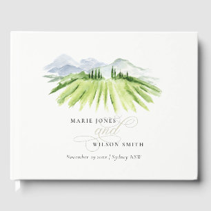 Livre D'or Élégant Rustic Winery Vineyard Mountain Mariage