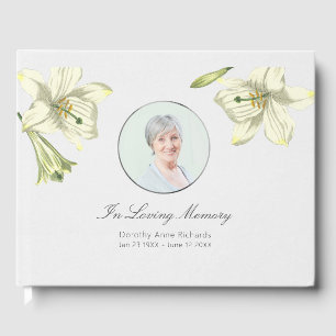 Livre D'or Élégant service funéraire Floral Memorial