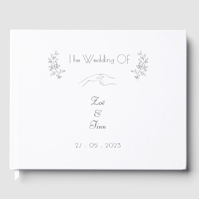 Livre D'or Elegant Simple Chic Black & White Illustrations (Recto)
