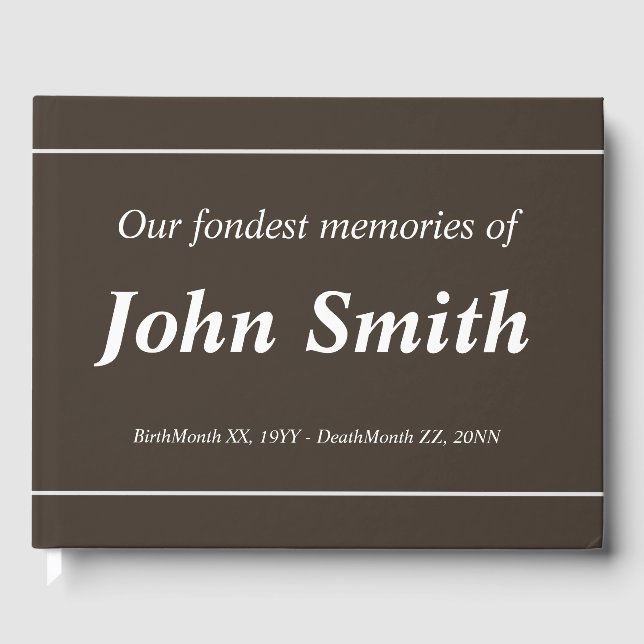 Livre d'or Elegant & Simple Condolences (Recto)