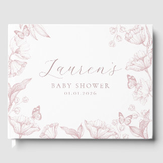 Livre D'or Elégant Toile Imprimer Baby shower nature