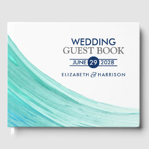 Livre D'or Elégant Turquoise Tides Beach Mariage