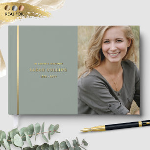Livre D'or Élégant Véritable Huile, En Mémoire Amoureuse Sage