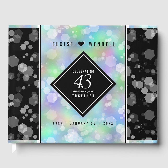 Livre D'or Élégante 43ème anniversaire du Mariage Opal (Recto)