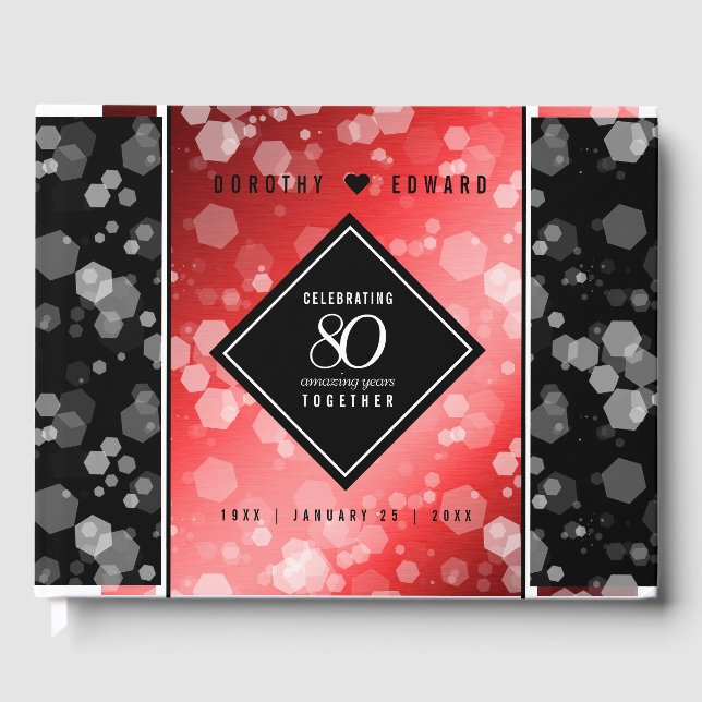 Livre D'or Elégante 80ème anniversaire du Mariage de Ruby (Recto)