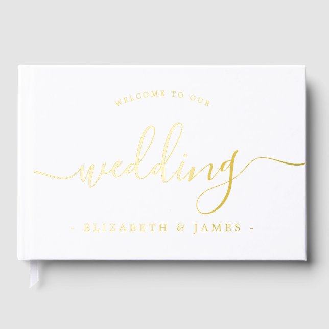 Livre D'or Élégante Calligraphie Bienvenue À Notre Mariage (Recto)