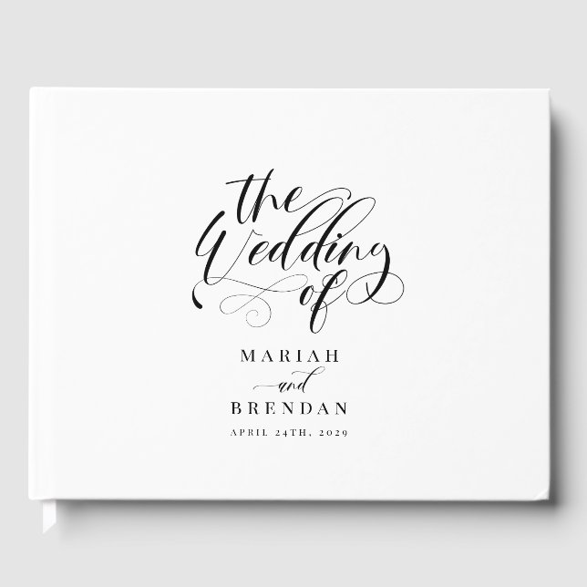 Livre D'or Élégante calligraphie Mariage classique (Recto)