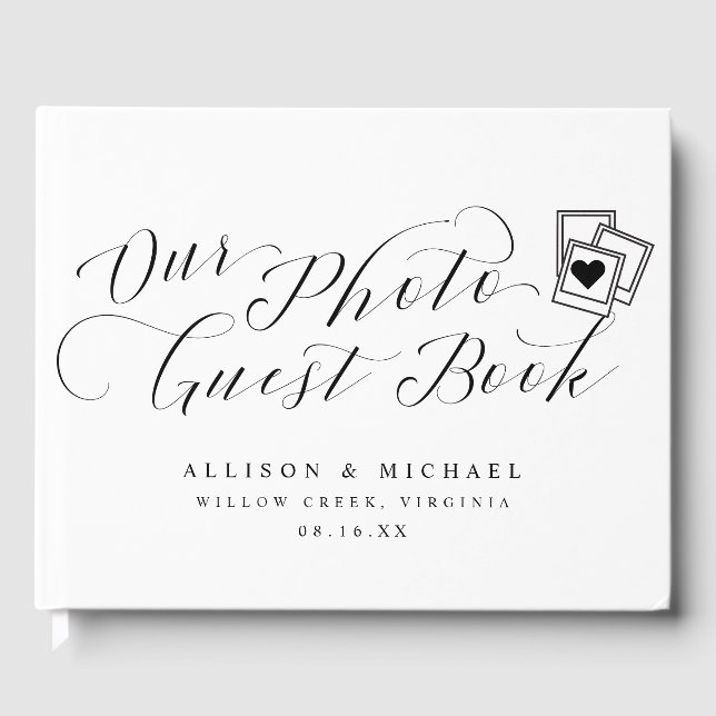 Livre D'or Élégante Calligraphie Script Mariage Pictures (Recto)