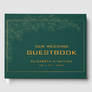 Livre D'or Elégante citation Mariage rétro Emerald Green