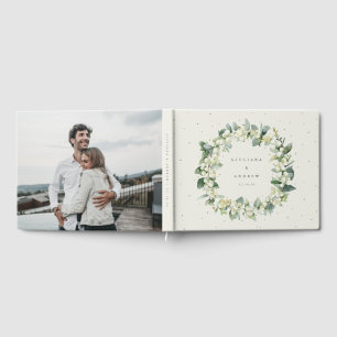 Livre D'or Elégante crème Snowberry+Eucalyptus Wreath Mariage