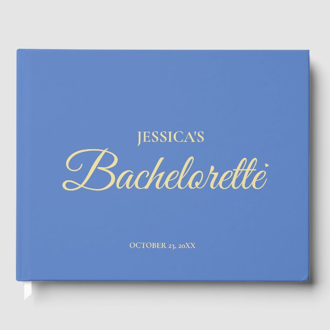 Livre D'or Élégante Dusty Blue Bachelorette Party (Recto)