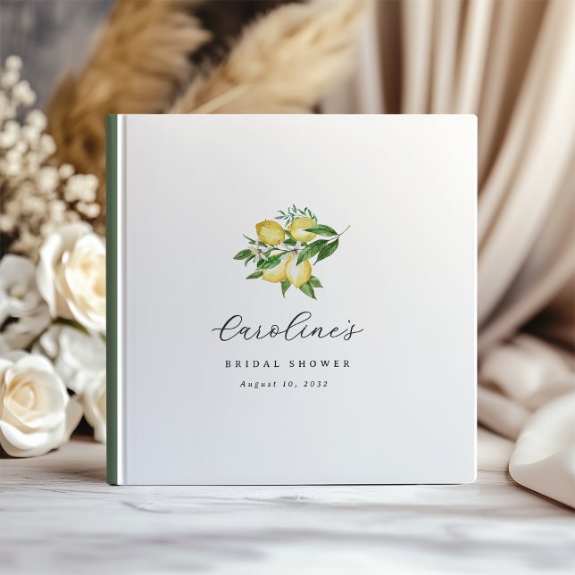 Livre D'or Élégante Fête de Mariage Florale de Citron d'Été (Créateur téléchargé)