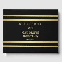 Elégante Masculine Or & Noir Anniversaire