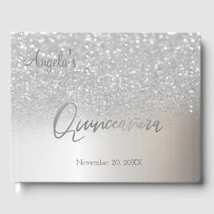 Livre D'or Élégante Quinceañera ombrée avec scintillement arg