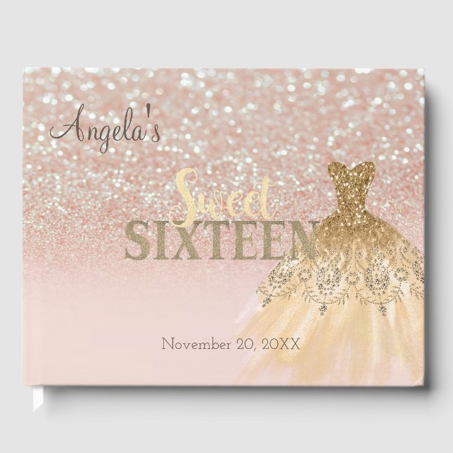 Livre D'or Élégante robe de Parties scintillant Bokeh Ombre,  (Recto)