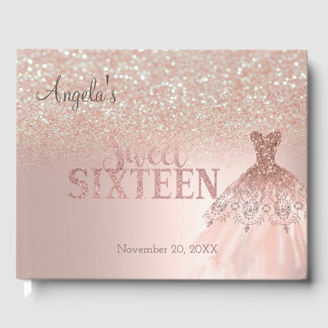 Livre D'or Élégante robe de Parties scintillant Bokeh Rose Go (Recto)