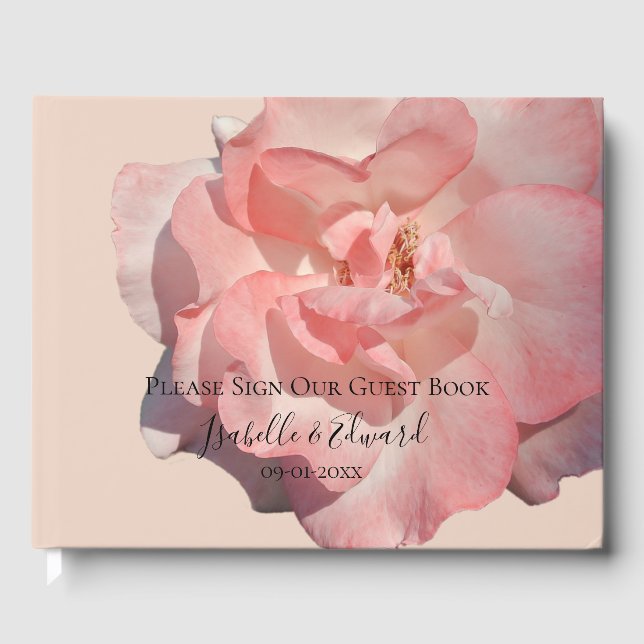 Livre D'or Elégante Rose rose rose rose rose florale Réceptio (Recto)