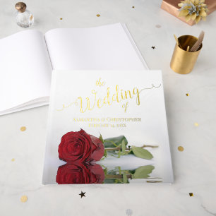 Livre D'or Élégante Rose rouge Grande huile Mariage