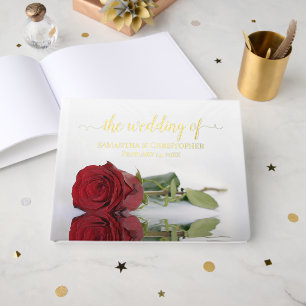Livre D'or Élégante Rose rouge Moyenne Mariage huile