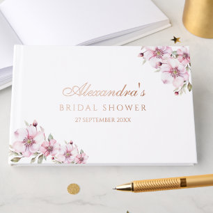 Livre D'or Elégante Roses Roses Roses Florales Fête des marié