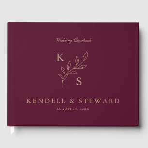 Livre D'or Élégante verdure Floral Mariage Logo Monogramme