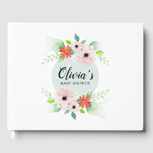 Livre D'or Élégantes fleurs botaniques florales Baby Shower