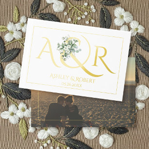 Livre D'or Élégantes initiales et photo mariage d'eucalyptus