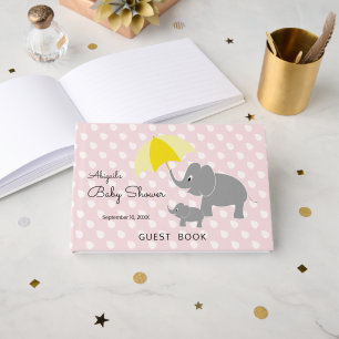 Livre D'or Elephant & Baby Umbrella, Baby shower rose