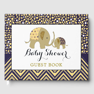 Livre D'or Eléphant de Bohême et Baby shower Chevron